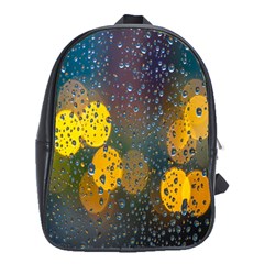  Raindrops Window Glass School Bag (xl) by artworkshop