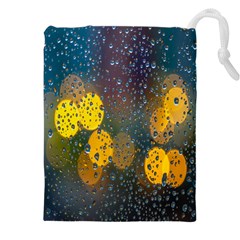  Raindrops Window Glass Drawstring Pouch (5xl) by artworkshop