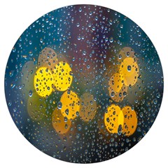  Raindrops Window Glass Round Trivet by artworkshop