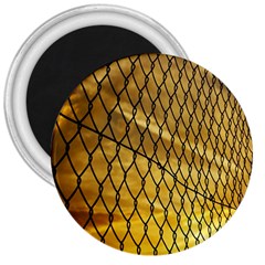 Chain Link Fence Sunset Wire Steel Fence 3  Magnets by artworkshop