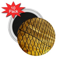 Chain Link Fence Sunset Wire Steel Fence 2 25  Magnets (10 Pack)  by artworkshop