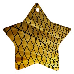 Chain Link Fence Sunset Wire Steel Fence Ornament (star) by artworkshop