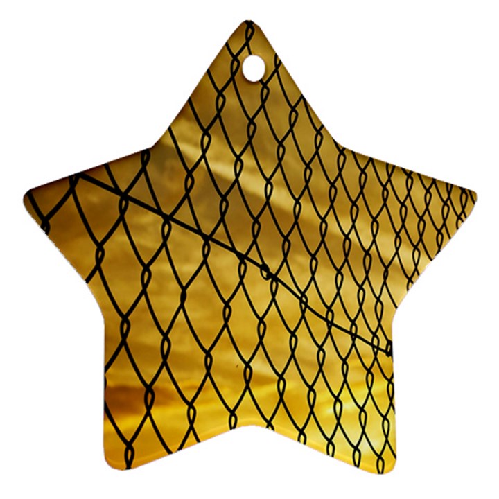 Chain Link Fence Sunset Wire Steel Fence Ornament (Star)