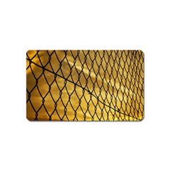 Chain Link Fence Sunset Wire Steel Fence Magnet (name Card) by artworkshop