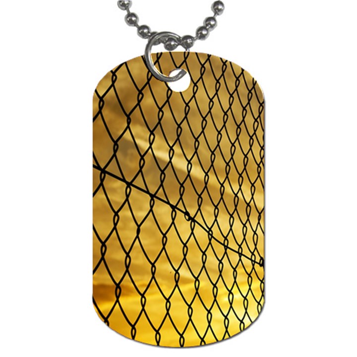 Chain Link Fence Sunset Wire Steel Fence Dog Tag (One Side)