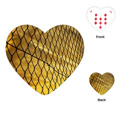 Chain Link Fence Sunset Wire Steel Fence Playing Cards Single Design (heart) by artworkshop