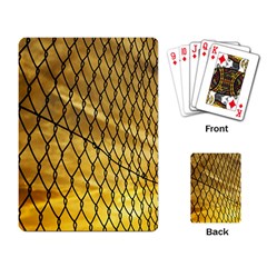 Chain Link Fence Sunset Wire Steel Fence Playing Cards Single Design (rectangle) by artworkshop