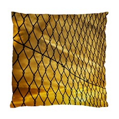 Chain Link Fence Sunset Wire Steel Fence Standard Cushion Case (one Side) by artworkshop