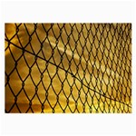 Chain Link Fence Sunset Wire Steel Fence Large Glasses Cloth (2 Sides) Front