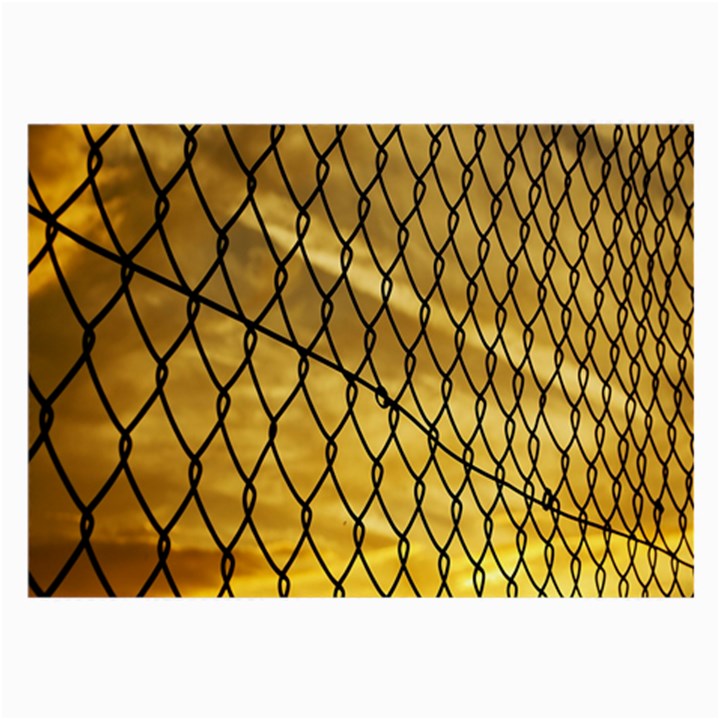 Chain Link Fence Sunset Wire Steel Fence Large Glasses Cloth (2 Sides)