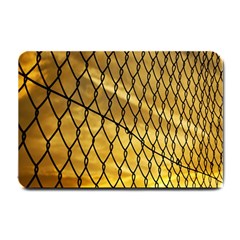 Chain Link Fence Sunset Wire Steel Fence Small Doormat  by artworkshop