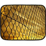 Chain Link Fence Sunset Wire Steel Fence Fleece Blanket (Mini) 35 x27  Blanket