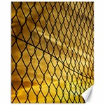 Chain Link Fence Sunset Wire Steel Fence Canvas 11  x 14  10.95 x13.48  Canvas - 1