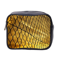 Chain Link Fence Sunset Wire Steel Fence Mini Toiletries Bag (two Sides) by artworkshop