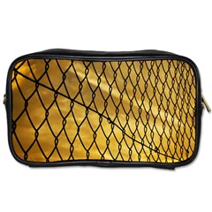 Chain Link Fence Sunset Wire Steel Fence Toiletries Bag (one Side) by artworkshop