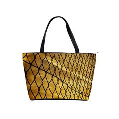 Chain Link Fence Sunset Wire Steel Fence Classic Shoulder Handbag by artworkshop