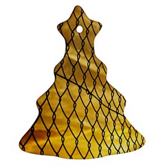 Chain Link Fence Sunset Wire Steel Fence Ornament (christmas Tree)  by artworkshop