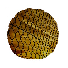 Chain Link Fence Sunset Wire Steel Fence Standard 15  Premium Round Cushions by artworkshop