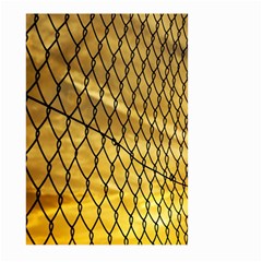 Chain Link Fence Sunset Wire Steel Fence Large Garden Flag (two Sides) by artworkshop