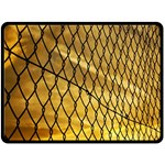 Chain Link Fence Sunset Wire Steel Fence Double Sided Fleece Blanket (Large)  80 x60  Blanket Front