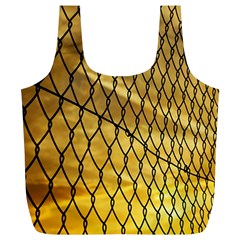 Chain Link Fence Sunset Wire Steel Fence Full Print Recycle Bag (xl) by artworkshop