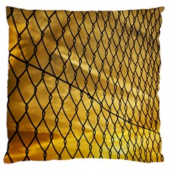 Chain Link Fence Sunset Wire Steel Fence Standard Flano Cushion Case (one Side) by artworkshop