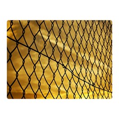 Chain Link Fence Sunset Wire Steel Fence Double Sided Flano Blanket (mini)  by artworkshop