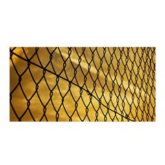 Chain Link Fence Sunset Wire Steel Fence Satin Wrap 35  X 70  by artworkshop