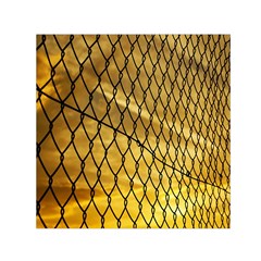 Chain Link Fence Sunset Wire Steel Fence Square Satin Scarf (30  X 30 ) by artworkshop