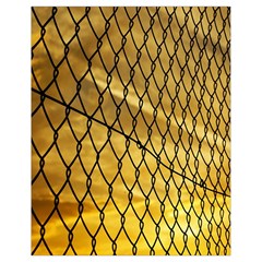 Chain Link Fence Sunset Wire Steel Fence Drawstring Bag (small) by artworkshop