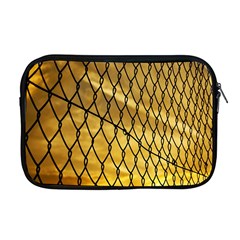 Chain Link Fence Sunset Wire Steel Fence Apple Macbook Pro 17  Zipper Case by artworkshop