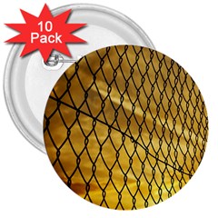 Chain Link Fence Sunset Wire Steel Fence 3  Buttons (10 Pack)  by artworkshop