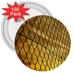 Chain Link Fence Sunset Wire Steel Fence 3  Buttons (100 Pack)  by artworkshop