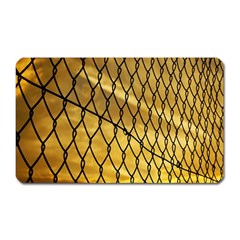 Chain Link Fence Sunset Wire Steel Fence Magnet (rectangular) by artworkshop