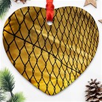 Chain Link Fence Sunset Wire Steel Fence Heart Ornament (Two Sides) Front