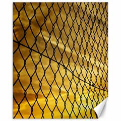 Chain Link Fence Sunset Wire Steel Fence Canvas 16  X 20  by artworkshop