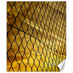 Chain Link Fence Sunset Wire Steel Fence Canvas 20  X 24  by artworkshop