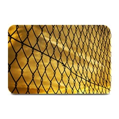 Chain Link Fence Sunset Wire Steel Fence Plate Mats by artworkshop