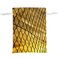 Chain Link Fence Sunset Wire Steel Fence  Lightweight Drawstring Pouch (xl) by artworkshop