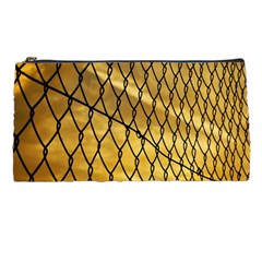 Chain Link Fence Sunset Wire Steel Fence Pencil Case by artworkshop