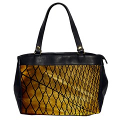 Chain Link Fence Sunset Wire Steel Fence Oversize Office Handbag by artworkshop