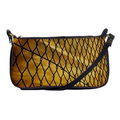 Chain Link Fence Sunset Wire Steel Fence Shoulder Clutch Bag by artworkshop