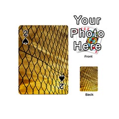 Chain Link Fence Sunset Wire Steel Fence Playing Cards 54 Designs (mini) by artworkshop