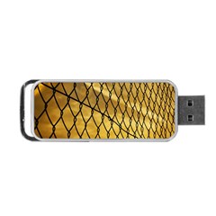 Chain Link Fence Sunset Wire Steel Fence Portable Usb Flash (one Side) by artworkshop