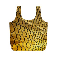 Chain Link Fence Sunset Wire Steel Fence Full Print Recycle Bag (m) by artworkshop