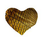 Chain Link Fence Sunset Wire Steel Fence Standard 16  Premium Flano Heart Shape Cushions Front