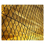 Chain Link Fence Sunset Wire Steel Fence Double Sided Flano Blanket (Small)  50 x40  Blanket Back