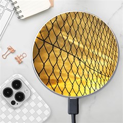 Chain Link Fence Sunset Wire Steel Fence Wireless Charger by artworkshop