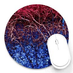 Autumn Fractal Forest Background Round Mousepads by Amaryn4rt