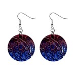 Autumn Fractal Forest Background Mini Button Earrings Front